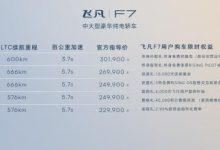 续航666km/造型时尚 飞凡F7售20.99万起-鹏城车网