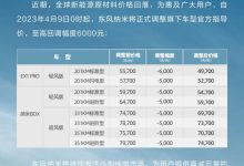 东风新能源EX1 PRO/纳米BOX价格调整-鹏城车网