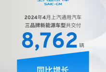 上汽通用4月新能源车型共交付8762辆-鹏城车网