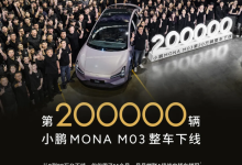 小鹏MONA M03第20万辆整车正式下线-鹏城车网