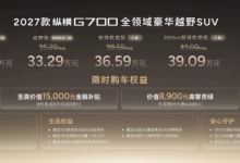 每一镜皆新境!纵横品牌之夜圆满落幕,2027款纵横G700限时权益价30.49万起-鹏城车网